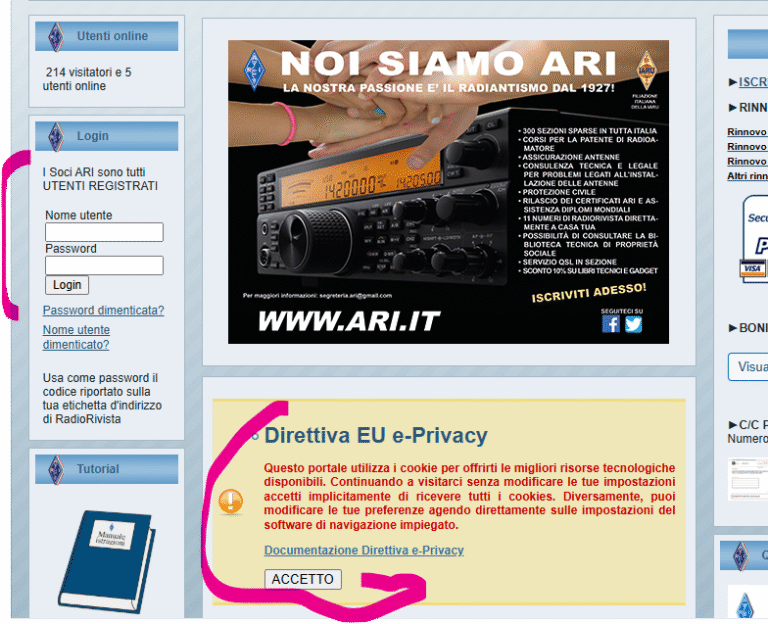 Aggiornare i propri dati su ARI.IT | ARI Sezione di Roma Capitale APS